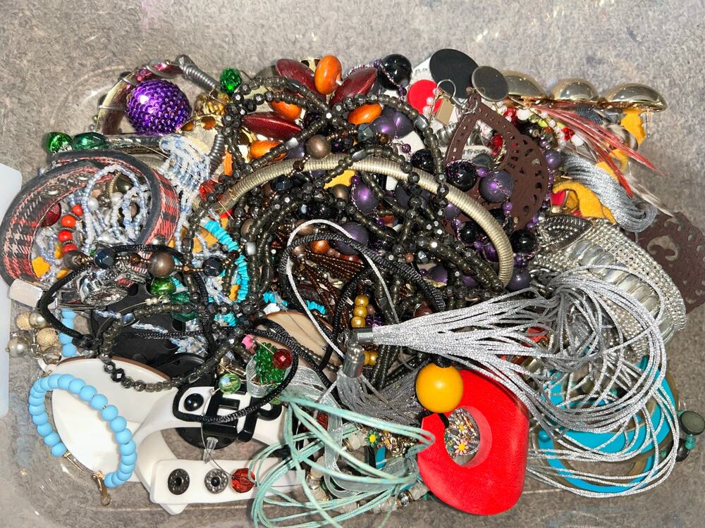 Vintage Jewelry Lot 2.38 lbs Bulk Box Wearable Estate Craft Resell Assortment